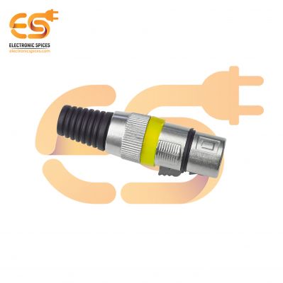 XLR 3-Pin Female Connectors DC power plug,  Barrel jack , Female Plugs Audio Mic Microphone Connector pack of 5pcs (YELLOW)